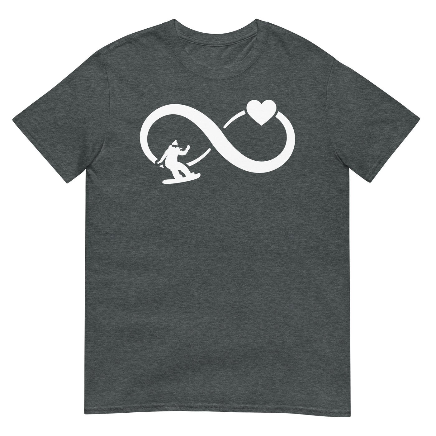 Infinity Heart and Snowboarding 1 - T-Shirt (Unisex) snowboarden xxx yyy zzz Dark Heather