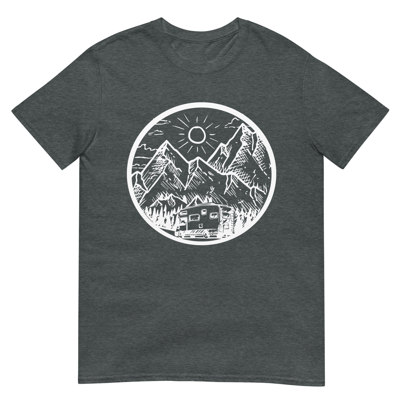 Berge - Camping Van - (12) - T-Shirt (Unisex) camping xxx yyy zzz Dark Heather