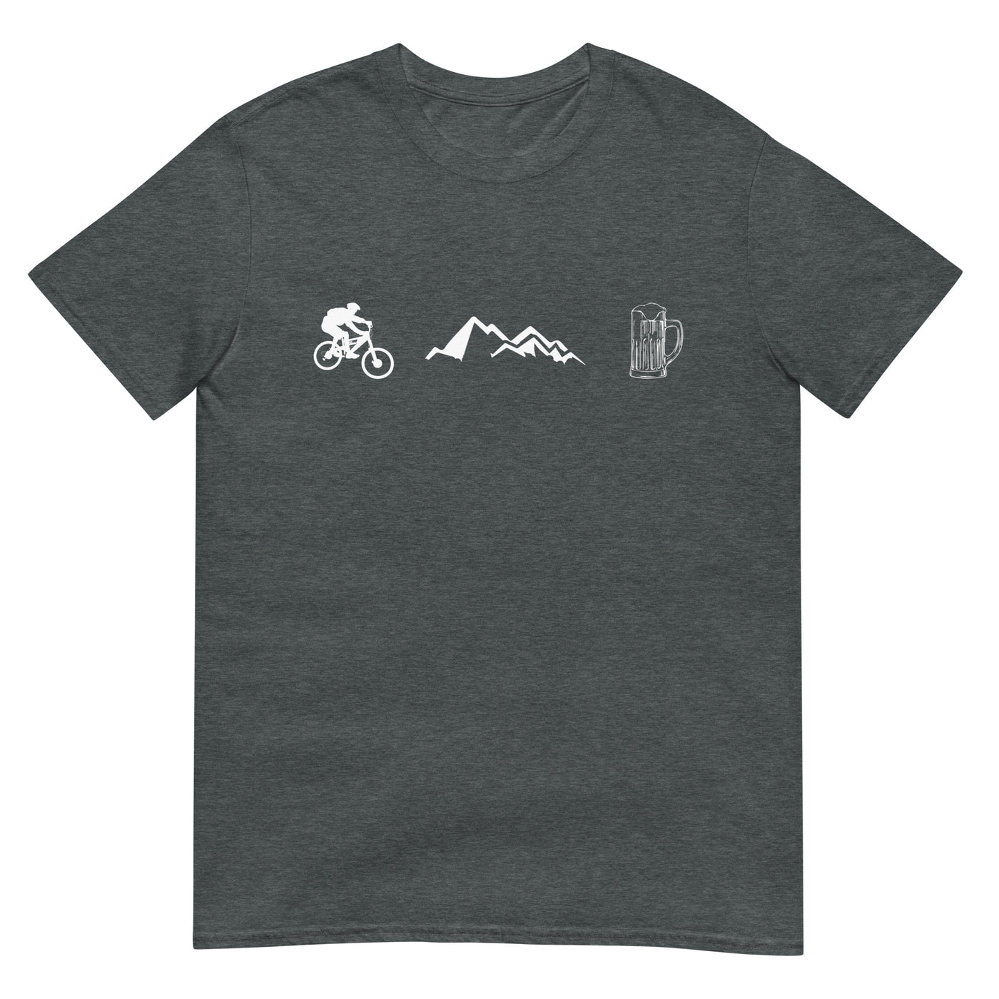 Radfahren, Berge und Bier - T-Shirt (Unisex) fahrrad xxx yyy zzz Dark Heather