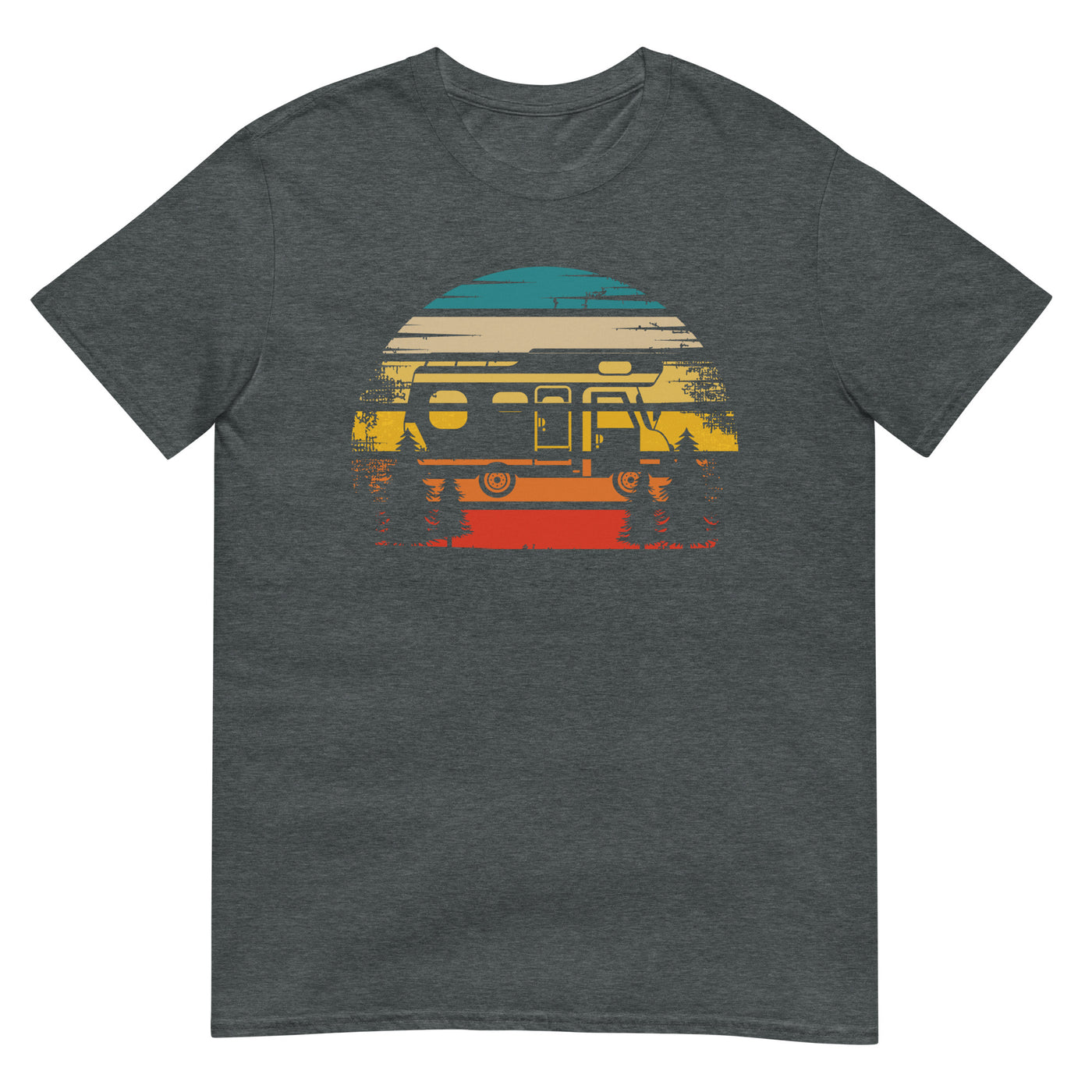 Retro Sonne und Camping - T-Shirt (Unisex) camping xxx yyy zzz Dark Heather