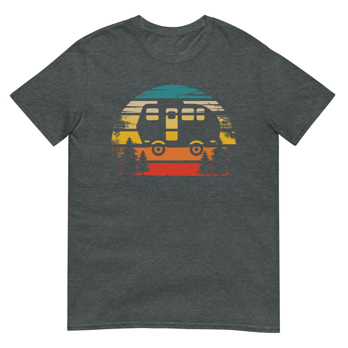 Retro Sonne und Camping - T-Shirt (Unisex) camping xxx yyy zzz Dark Heather