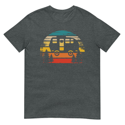 Retro Sonne und Camping - T-Shirt (Unisex) camping xxx yyy zzz Dark Heather