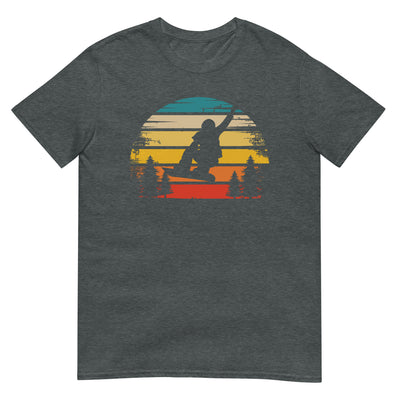 Retro Sonne und Snowboarding - T-Shirt (Unisex) snowboarden xxx yyy zzz Dark Heather