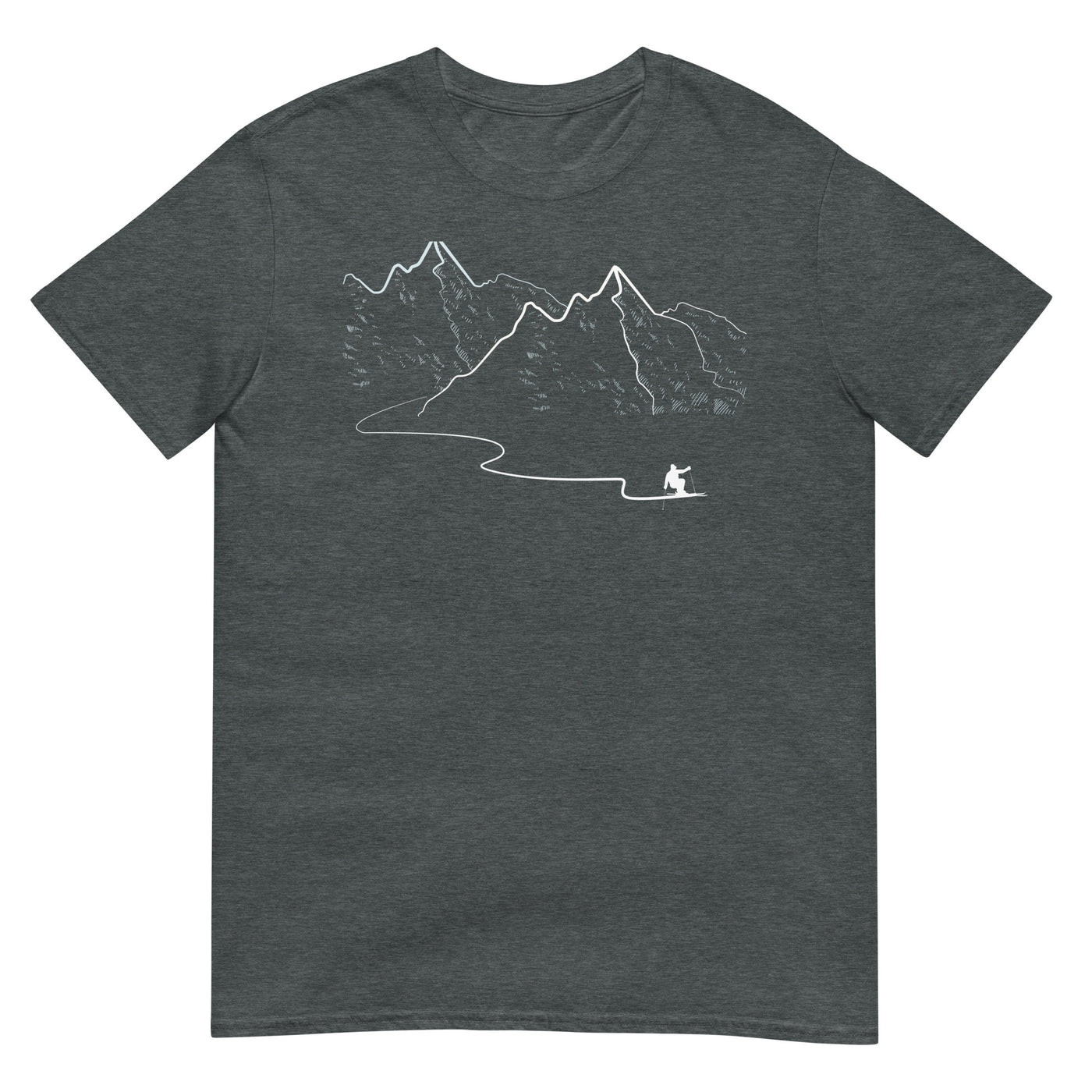 Schifahren - T-Shirt (Unisex) klettern ski xxx yyy zzz Dark Heather