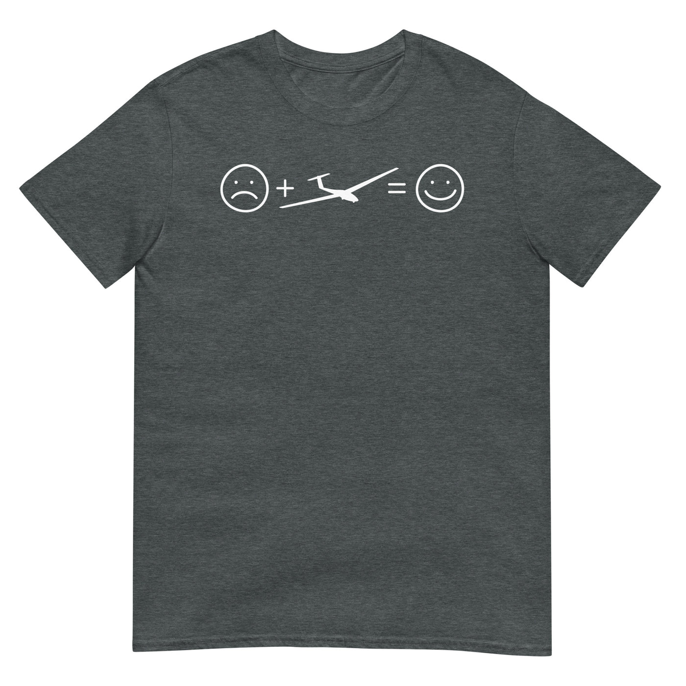 Lächelndes Gesicht und Segelflugzeug - T-Shirt (Unisex) berge xxx yyy zzz Dark Heather