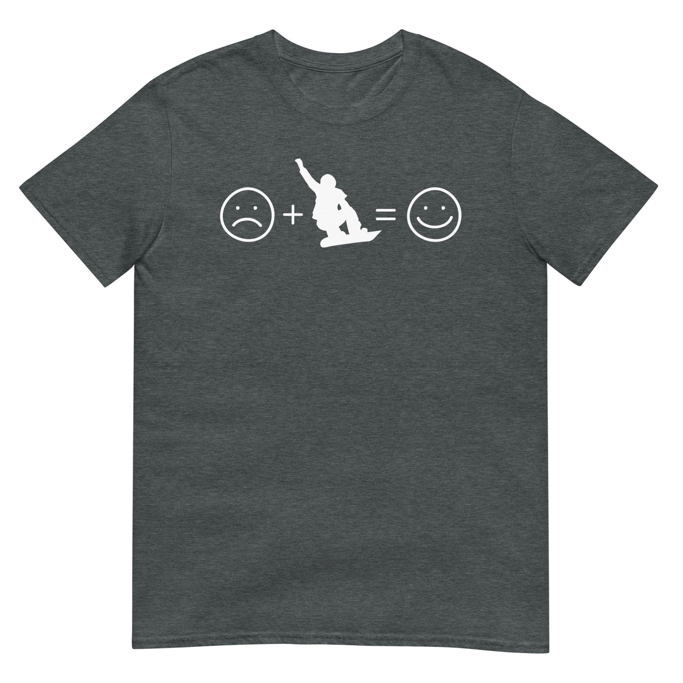 Lächelndes Gesicht und Snowboarding - T-Shirt (Unisex) snowboarden xxx yyy zzz Dark Heather