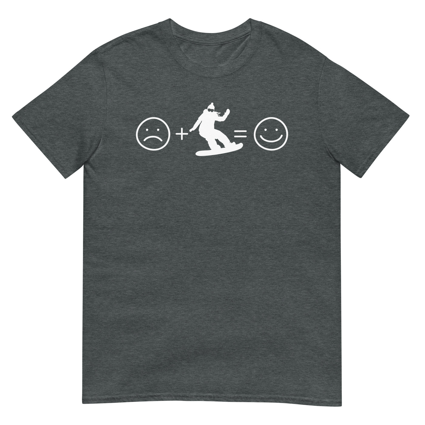 Lächelndes Gesicht und Snowboarding - T-Shirt (Unisex) snowboarden xxx yyy zzz Dark Heather