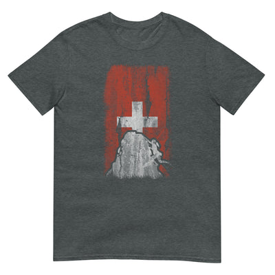 Schweizer Flagge 1 und Klettern - T-Shirt (Unisex) klettern xxx yyy zzz Dark Heather