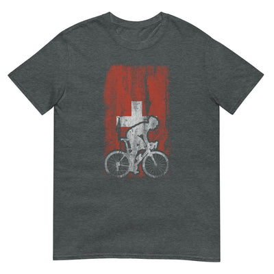 Schweizer Flagge 1 und Radfahren - T-Shirt (Unisex) fahrrad xxx yyy zzz Dark Heather