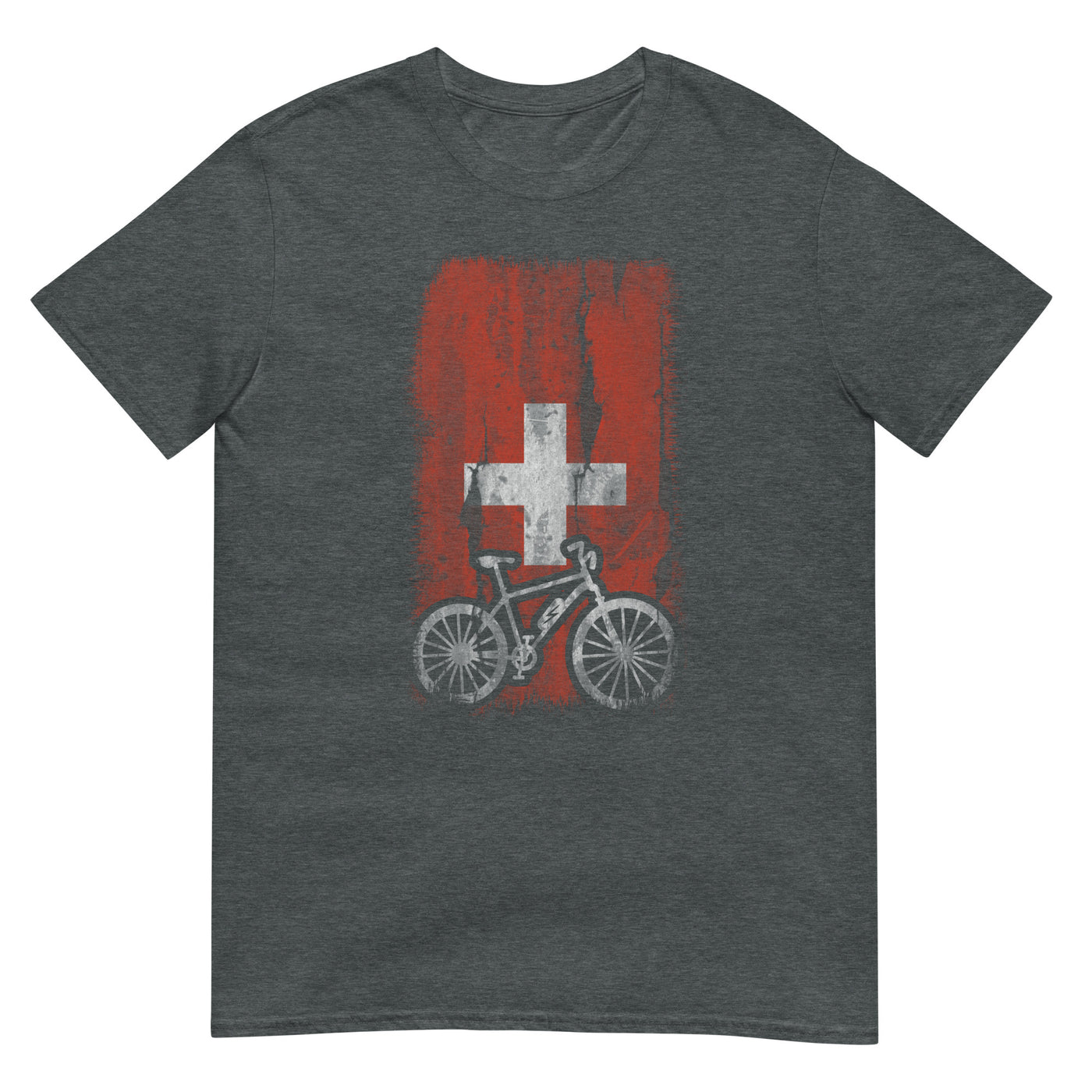 Schweizer Flagge und Ebike - T-Shirt (Unisex) e-bike xxx yyy zzz Dark Heather