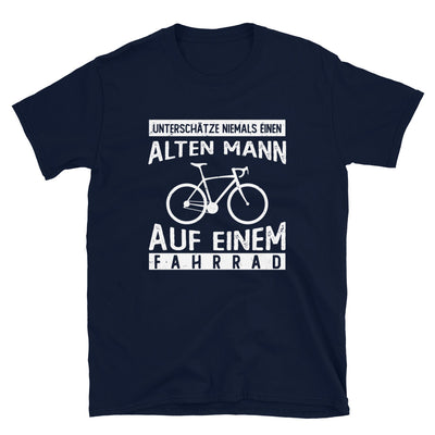 Alter Mann Auf Einem Fahrrad - T-Shirt (Unisex) fahrrad Navy