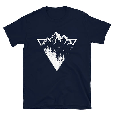 Berge - Geometrisch - T-Shirt (Unisex) berge camping wandern Navy