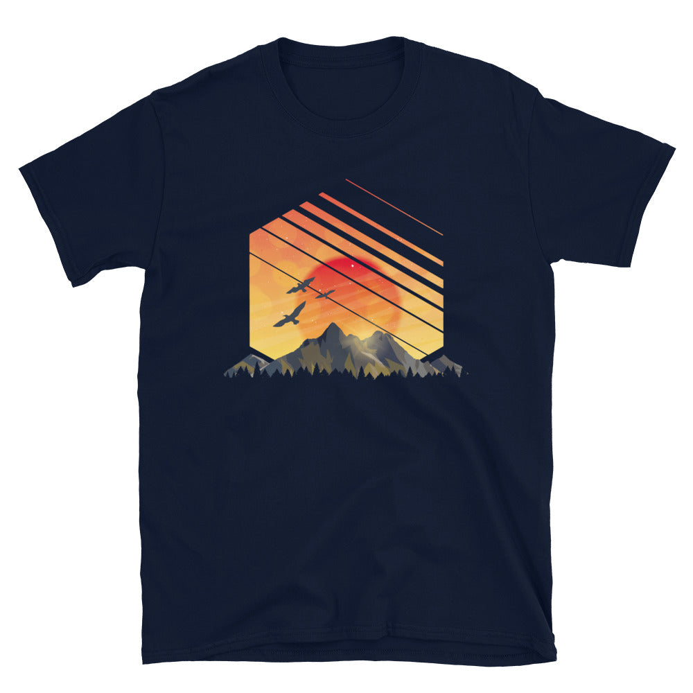 Sonnenaufgang Alpen - T-Shirt (Unisex) berge Navy