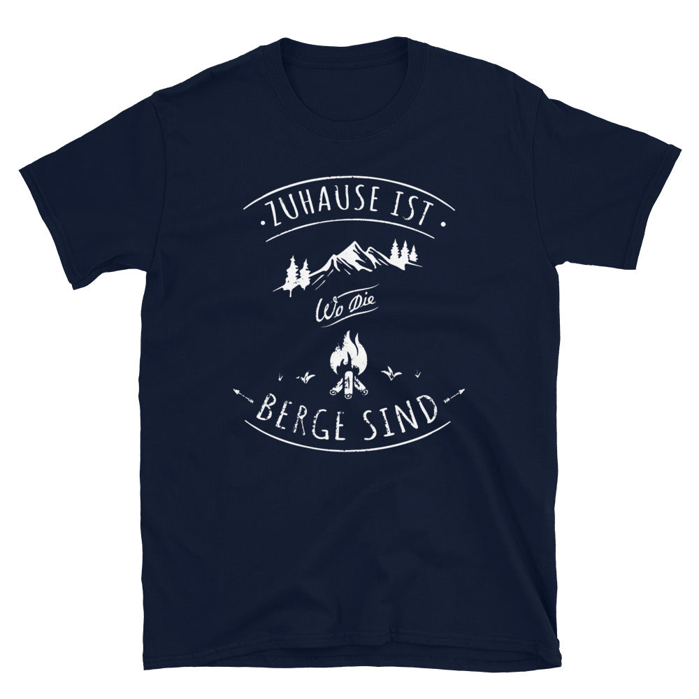 Zuhause Ist Da Wo Die Berge Sind - T-Shirt (Unisex) berge Navy