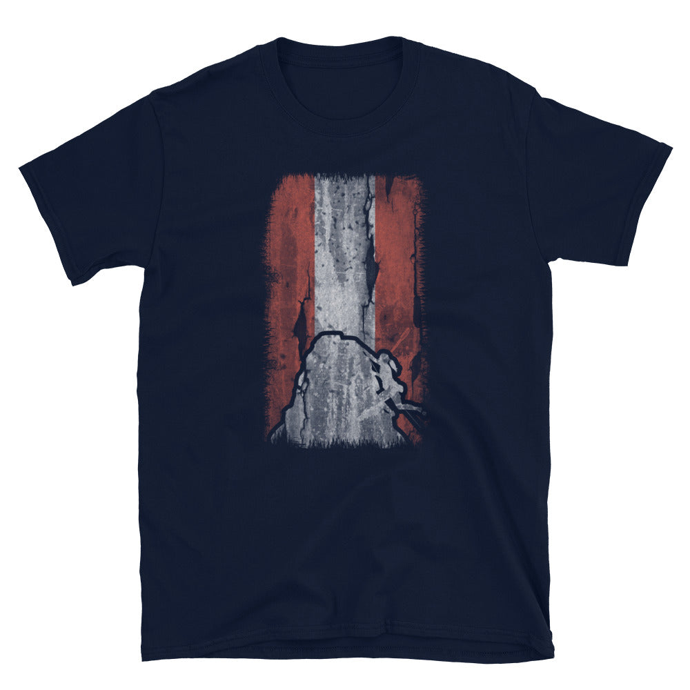 Österreich-Flagge 1 Und Klettern - T-Shirt (Unisex) klettern Navy