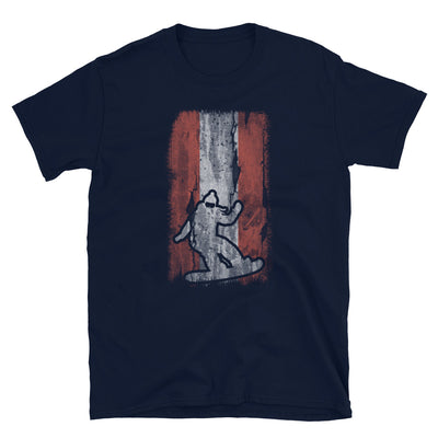 Österreich-Flagge 1 Und Snowboarden - T-Shirt (Unisex) snowboarden Navy