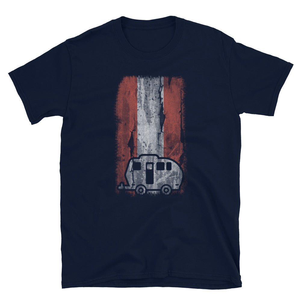 Österreich-Flagge 2 Und Camping - T-Shirt (Unisex) camping Navy