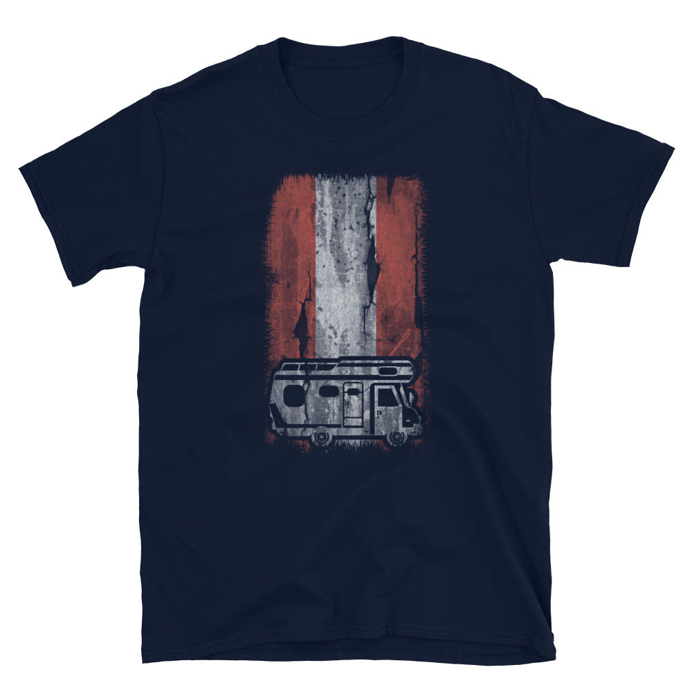 Österreich-Flagge Und Camping - T-Shirt (Unisex) camping Navy