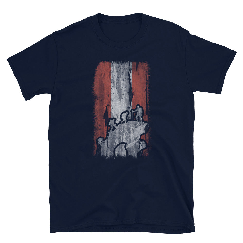 Österreich-Flagge Und Klettern - T-Shirt (Unisex) klettern Navy