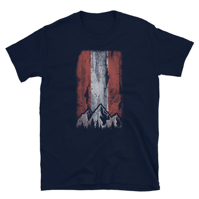 Österreichische Flagge Und Berg - T-Shirt (Unisex) berge Navy