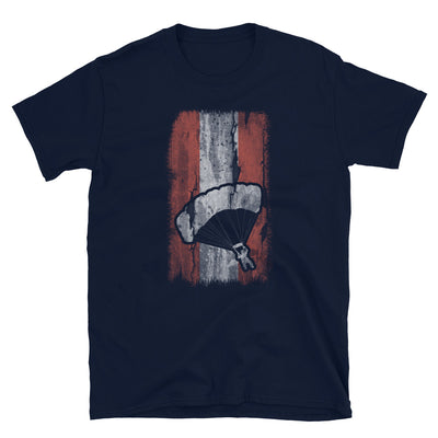 Österreich-Flagge Und Gleitschirmfliegen - T-Shirt (Unisex) berge Navy