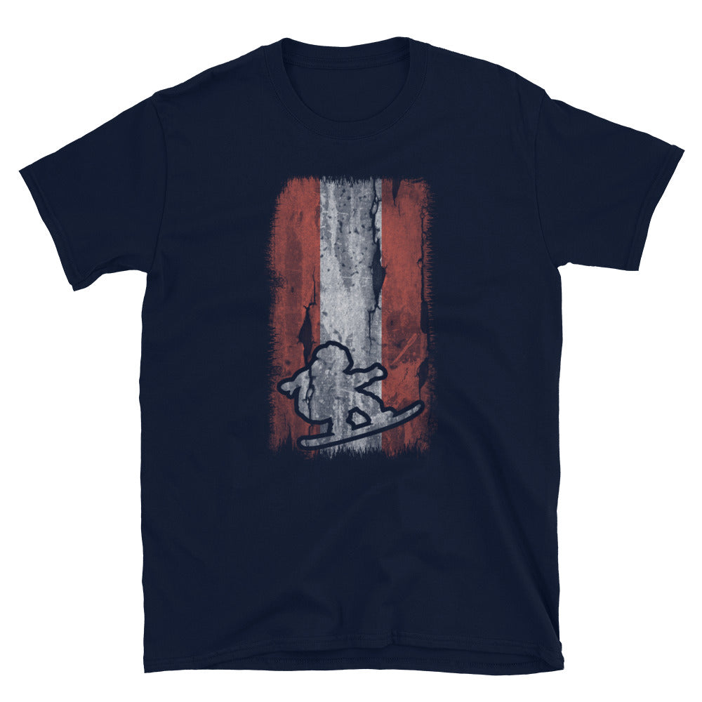 Österreichische Flagge Und Snowboarden - T-Shirt (Unisex) snowboarden Navy