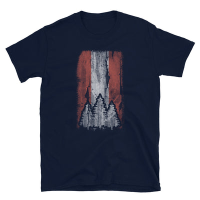 Österreich-Flagge Und Baum - T-Shirt (Unisex) camping Navy