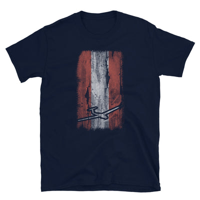 Österreichische Flagge Und Segelflugzeug - T-Shirt (Unisex) berge Navy