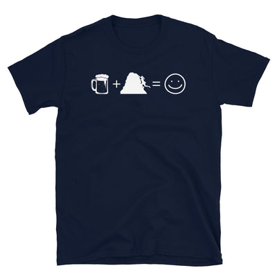 Bier, Lächeln Und Klettern 1 - T-Shirt (Unisex) klettern Navy