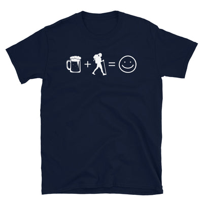 Bier, Lächelndes Gesicht Und Wandern 1 - T-Shirt (Unisex) wandern Navy