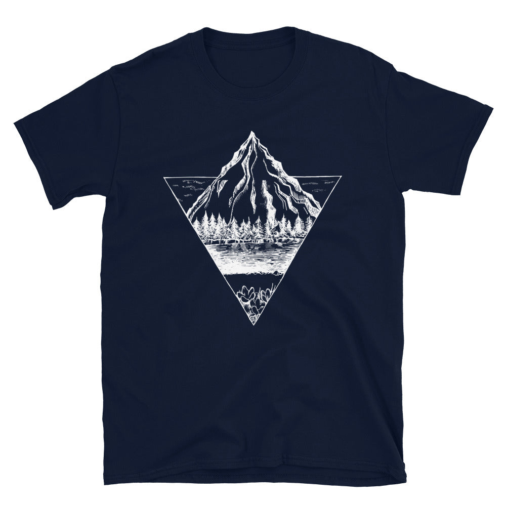 Berg - Geometrisch - T-Shirt (Unisex) berge wandern Navy