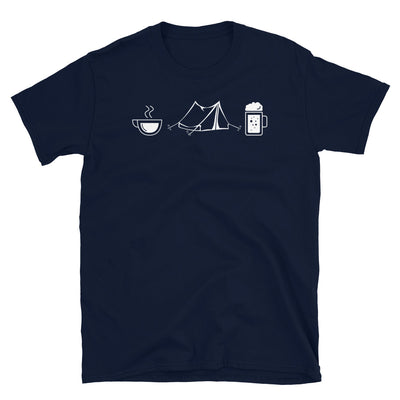 Kaffee, Bier Und Camping - T-Shirt (Unisex) camping Navy