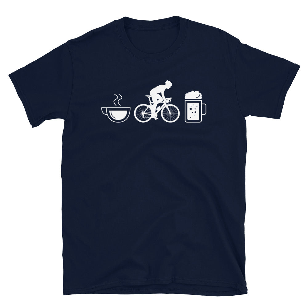 Kaffee, Bier Und Radfahren - T-Shirt (Unisex) fahrrad Navy