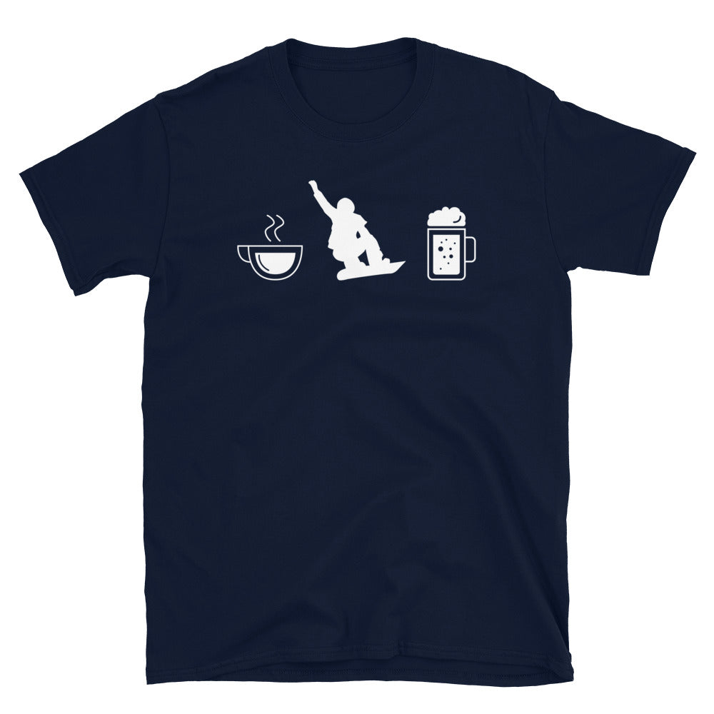 Kaffee, Bier Und Snowboarden - T-Shirt (Unisex) snowboarden Navy