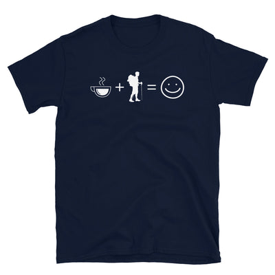 Kaffee, Lächeln Und Wandern - T-Shirt (Unisex) wandern Navy