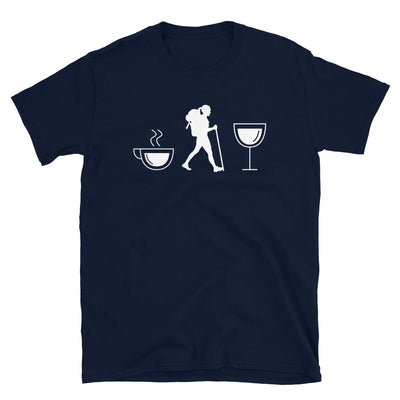 Kaffee, Wein Und Wandern - T-Shirt (Unisex) wandern Navy