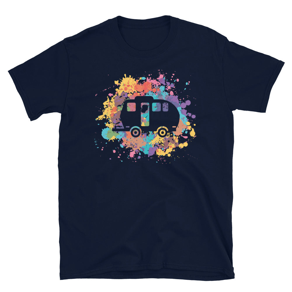 Buntes Spritzen Und Camping 2 - T-Shirt (Unisex) camping Navy