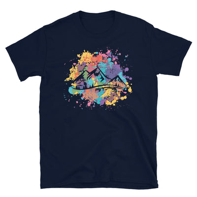 Buntes Spritzen Und Berg - T-Shirt (Unisex) berge Navy