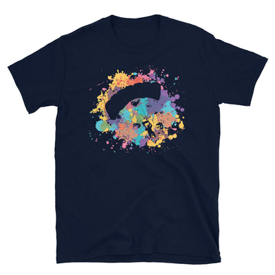 Buntes Spritzen Und Gleitschirmfliegen - T-Shirt (Unisex) berge Navy