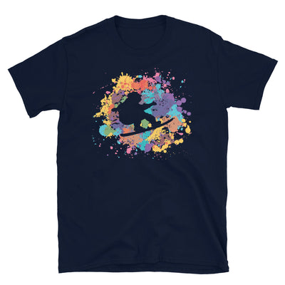 Buntes Spritzen Und Snowboarden - T-Shirt (Unisex) snowboarden Navy