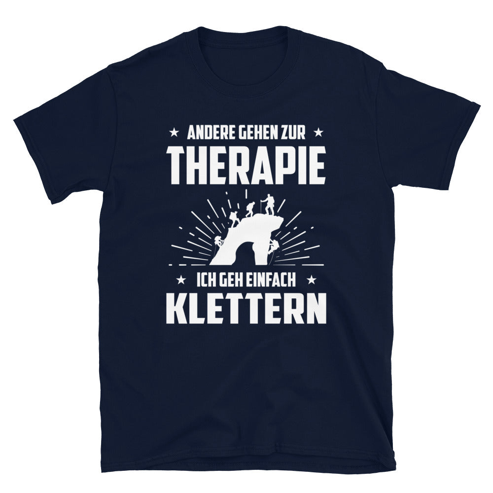 Andere Gehen Zur Therapie Ich Gen Einfach Klettern - T-Shirt (Unisex) klettern Navy