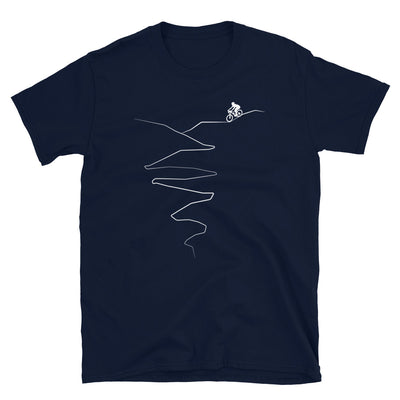 Kurvenlinie – Radfahren - T-Shirt (Unisex) fahrrad Navy