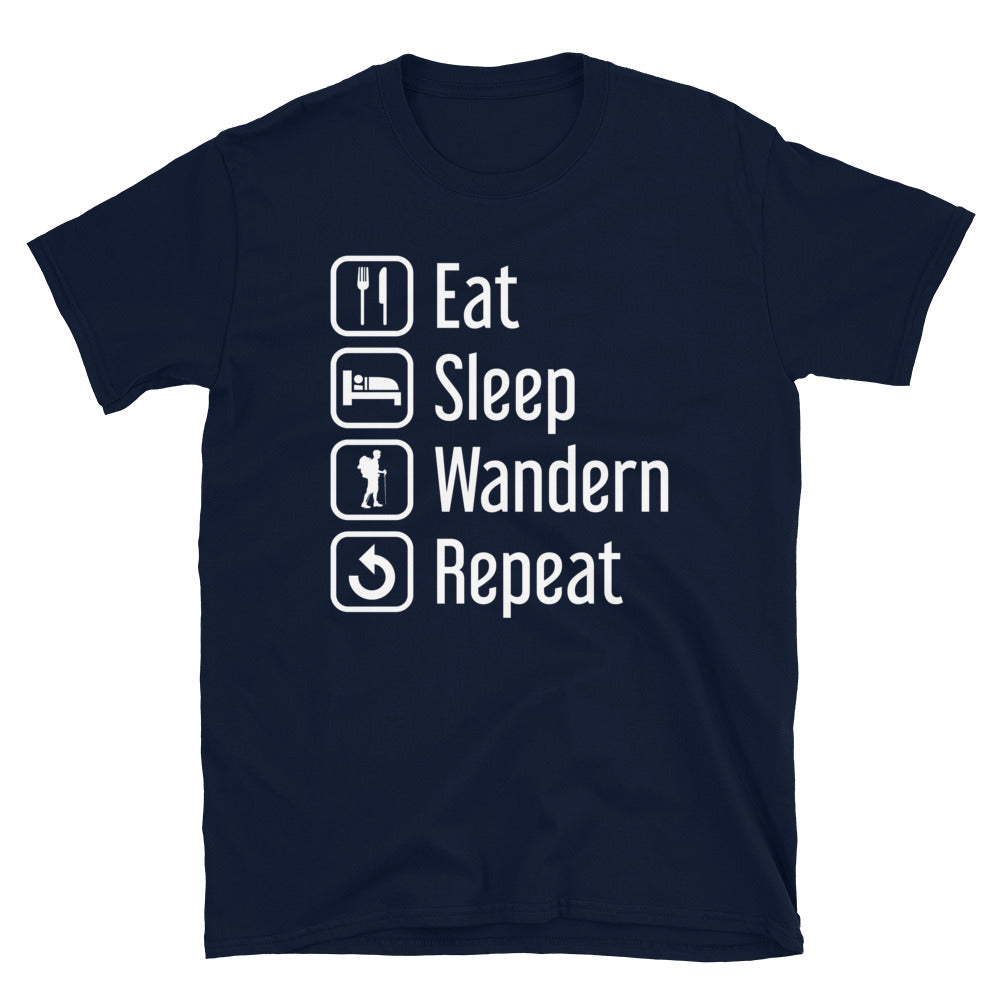 Eat Sleep Wandern Repeat - T-Shirt (Unisex) wandern Navy