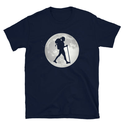 Vollmond – Frau Beim Wandern - T-Shirt (Unisex) wandern Navy