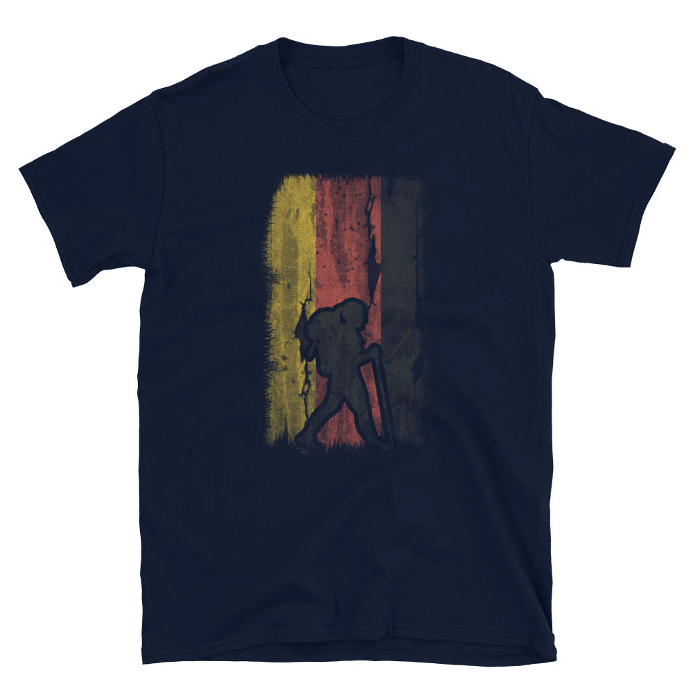 Deutsche Flagge 1 Und Wandern - T-Shirt (Unisex) wandern Navy