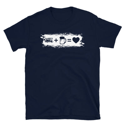 Grunge Rechteck - Herz - Bier - Camping Van - T-Shirt (Unisex) camping Navy