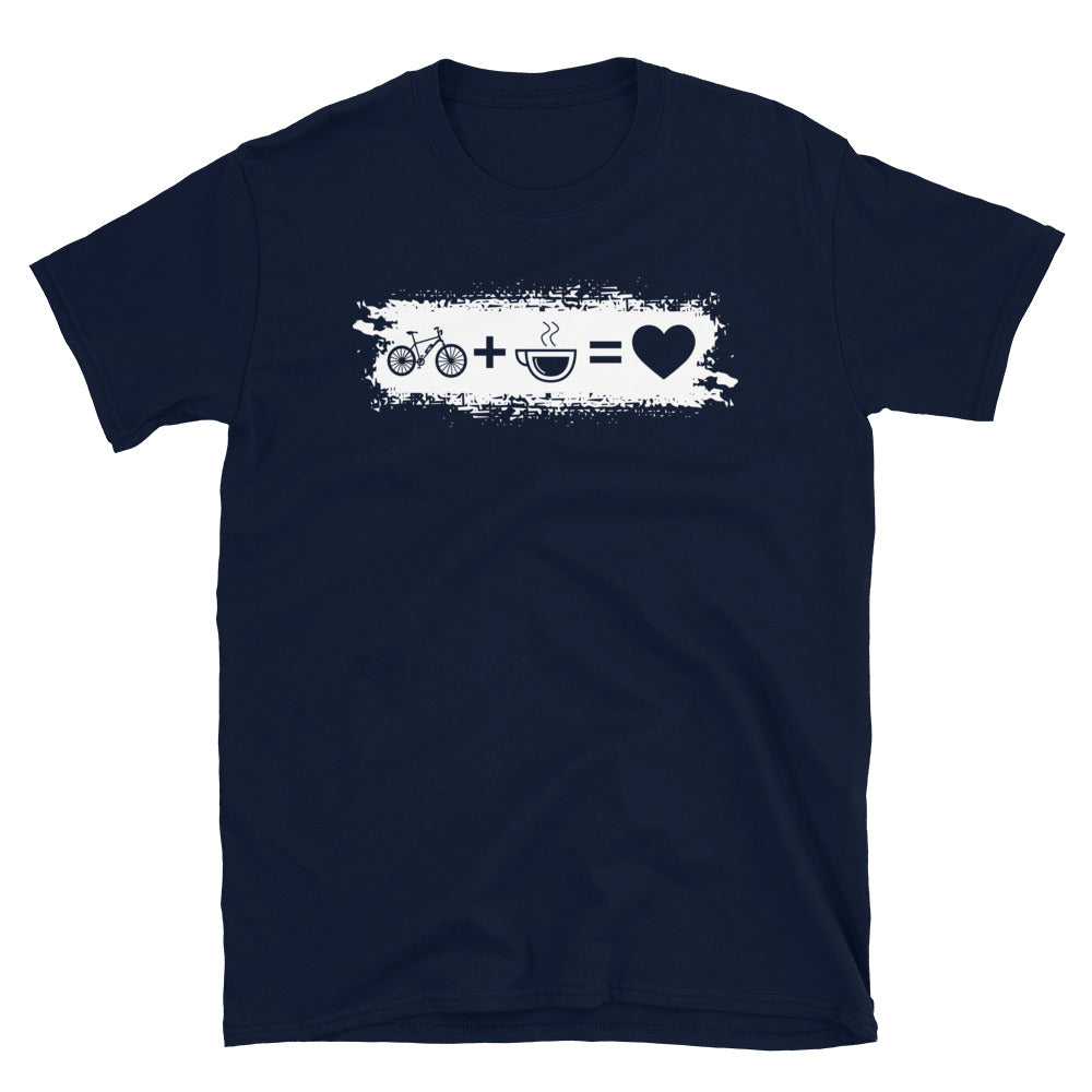 Grunge Rechteck - Herz - Kaffee - E-Bike - T-Shirt (Unisex) e-bike Navy