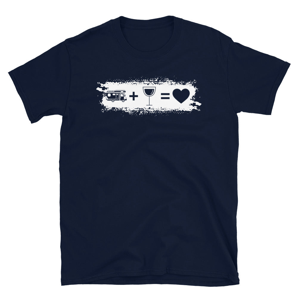 Grunge Rechteck - Herz - Wein - Camping Van - T-Shirt (Unisex) camping Navy