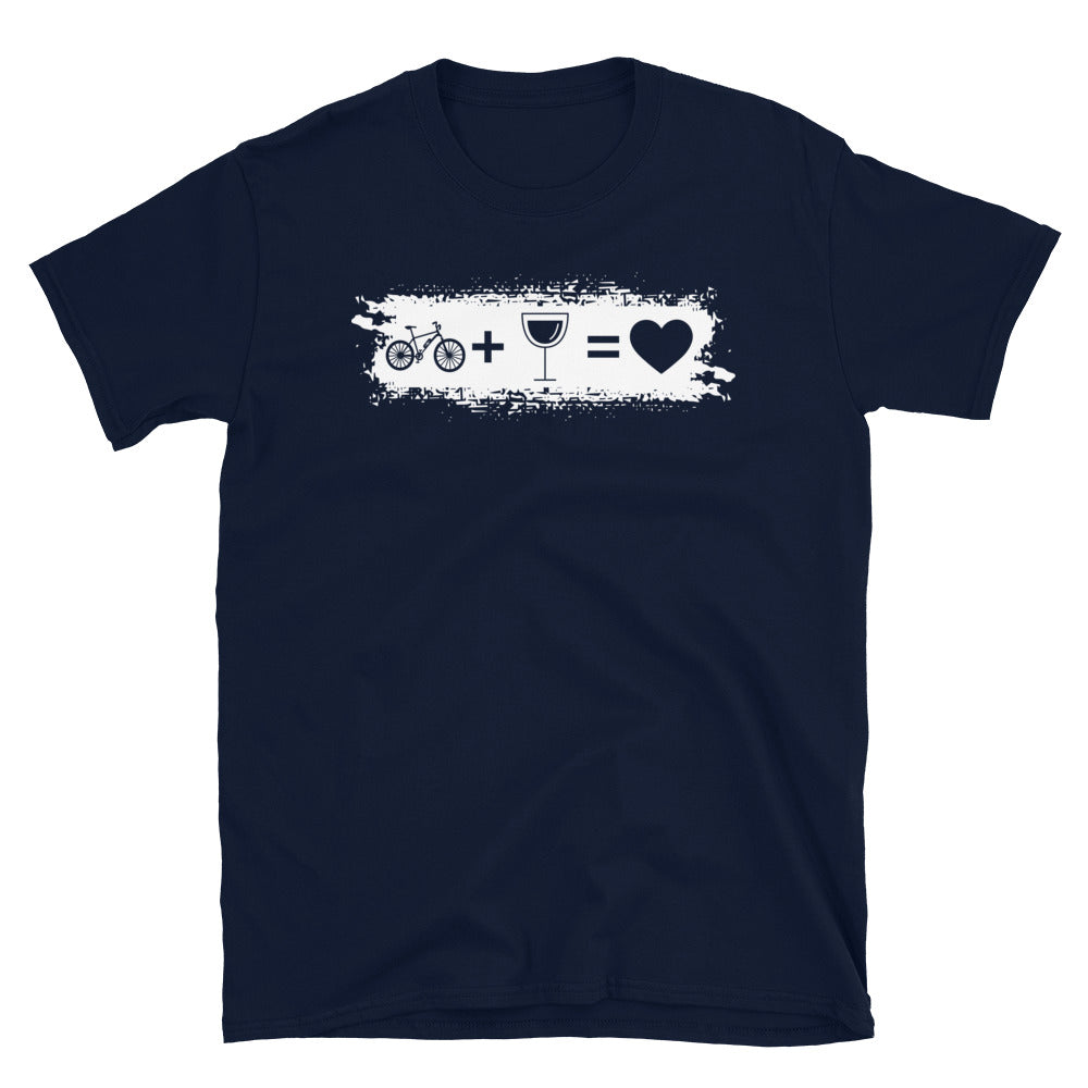 Grunge Rechteck - Herz - Wein - E-Bike - T-Shirt (Unisex) e-bike Navy