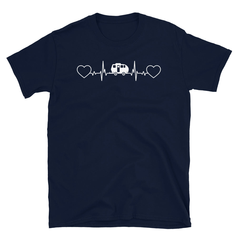 Herz - Herzschlag - Camping Caravan - T-Shirt (Unisex) camping Navy